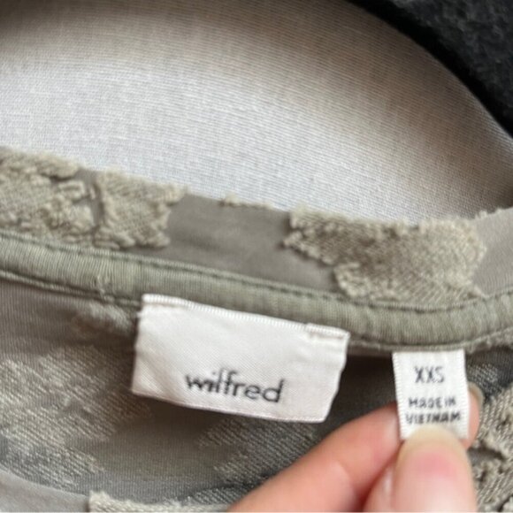Wilfred Aritzia Tarascon Textured Gray short sleeve T-shirt Sz XXS - Picture 4 of 7